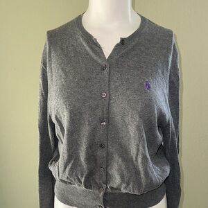 Ralph Lauren Gray Button-Up Cardigan